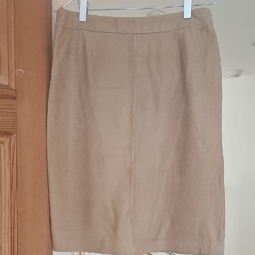 Rena Lange Tan Leather Pencil Skirt